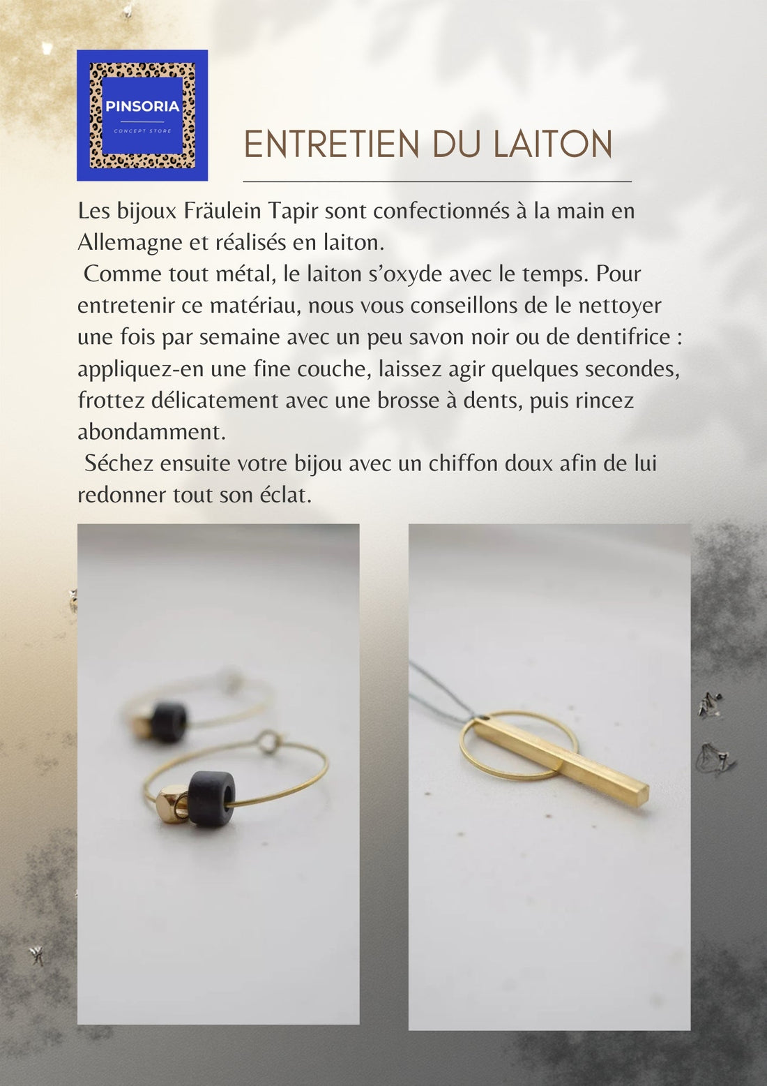 L'entretien des bijoux en laiton