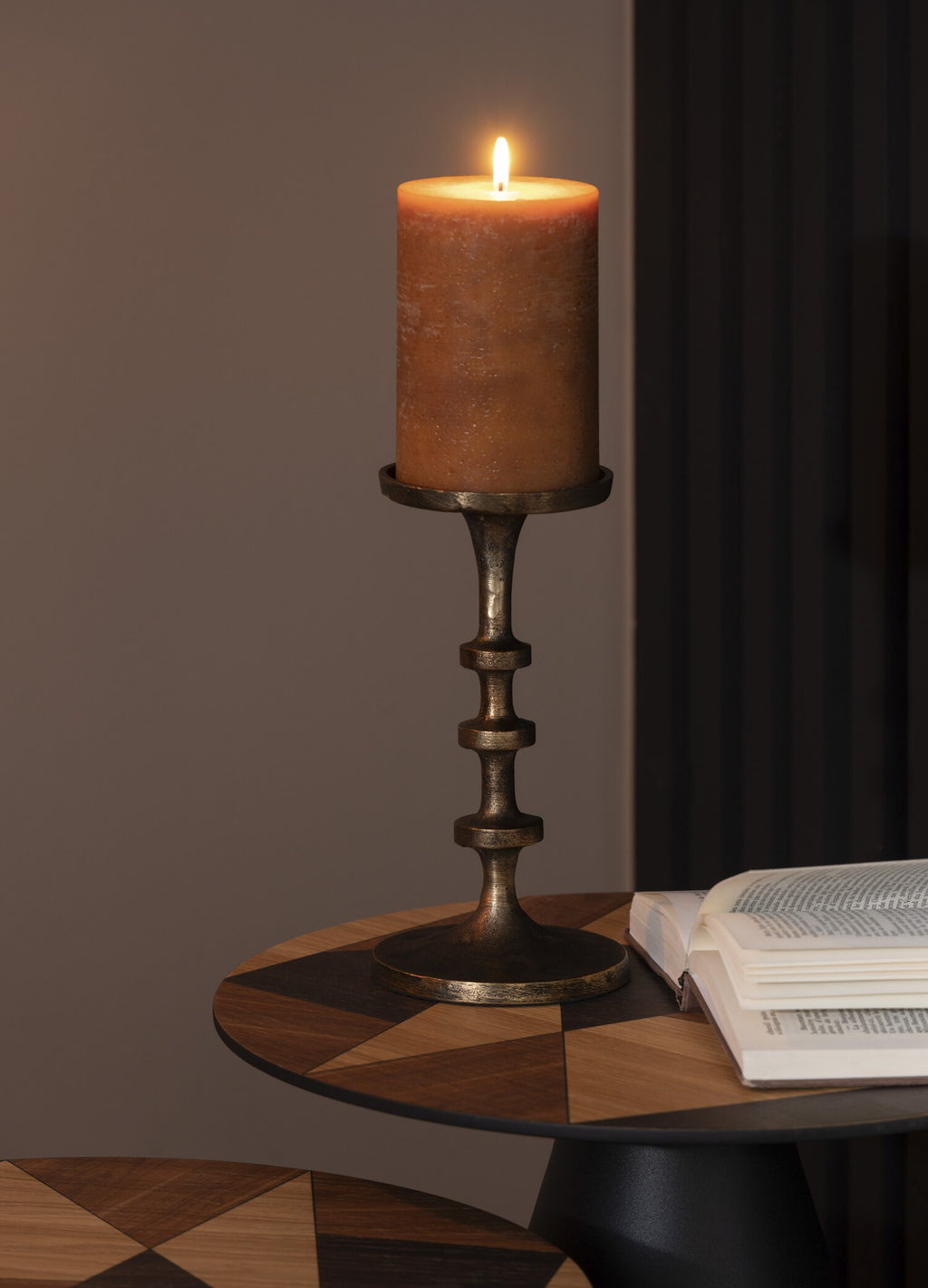 Chandelier Luz – Aluminium Bronze (pour bougie pilier)