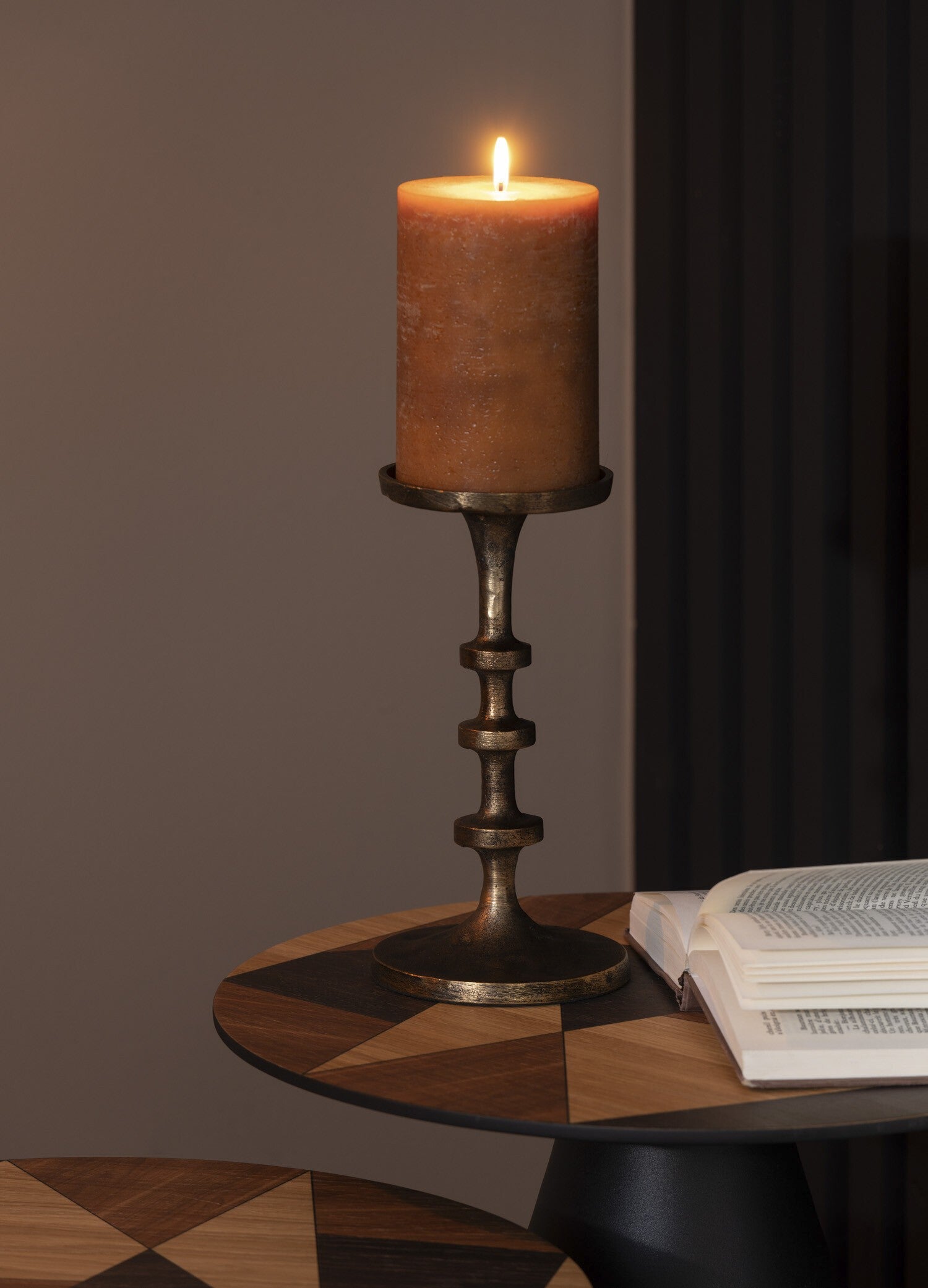 Chandelier Luz – Aluminium Bronze (pour bougie pilier)