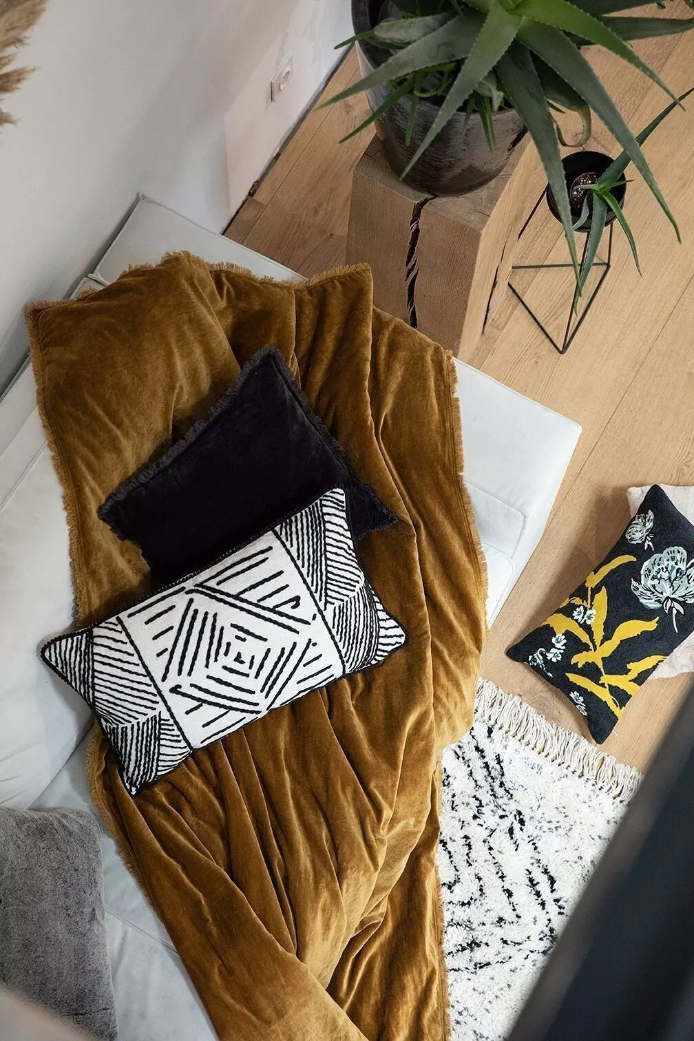 Jeté de lit Fara couleur Lin 240 x 260 - MAISON VIVARAISE