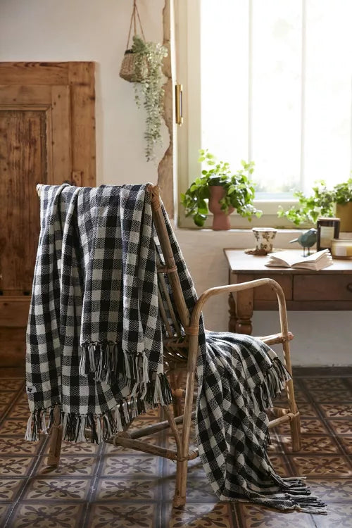 Plaid GABIN Carreaux noir et blanc -  L'effet papillon