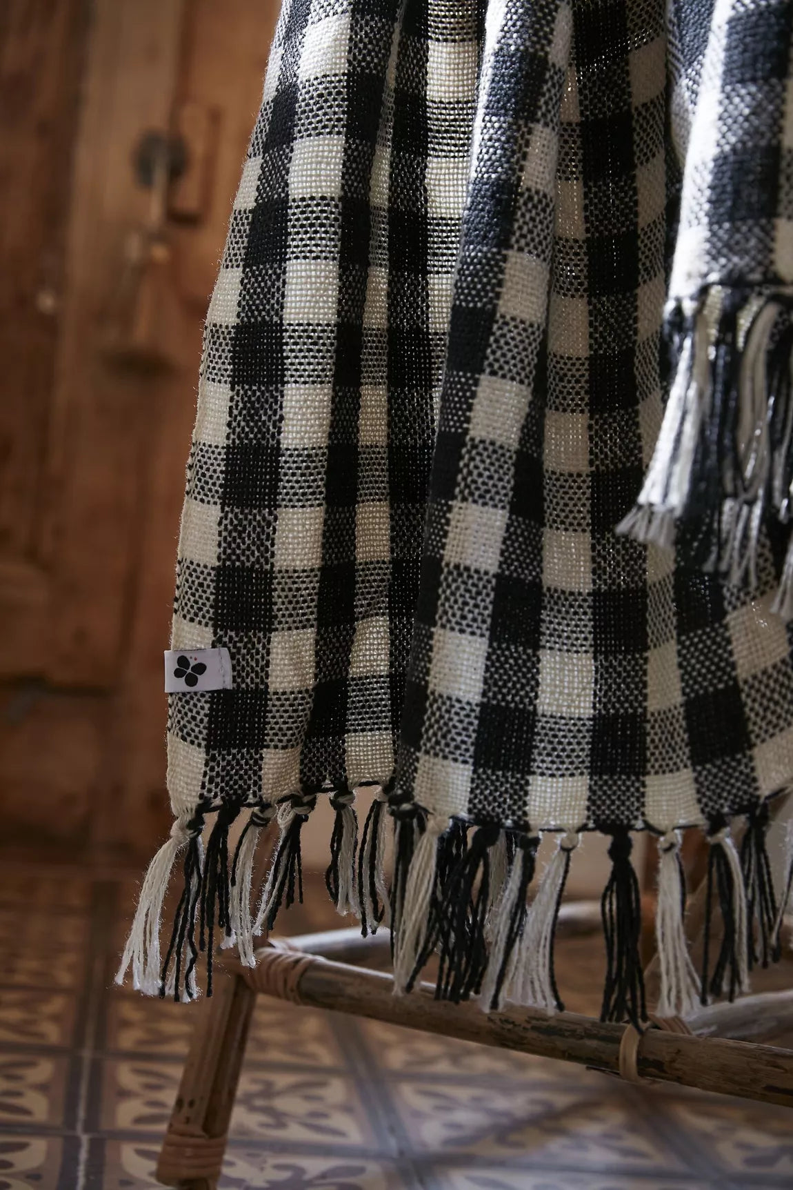 Plaid GABIN Carreaux noir et blanc -  L'effet papillon