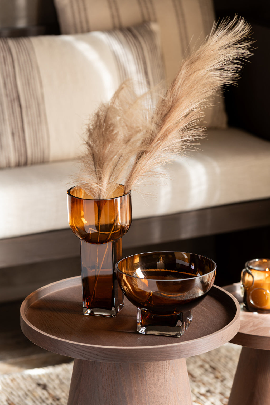 Vase Carol Verre Marron L