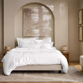 Housse de couette "Prestige" Blanc optique  "100% Satin de coton Peigné" - Coton pur