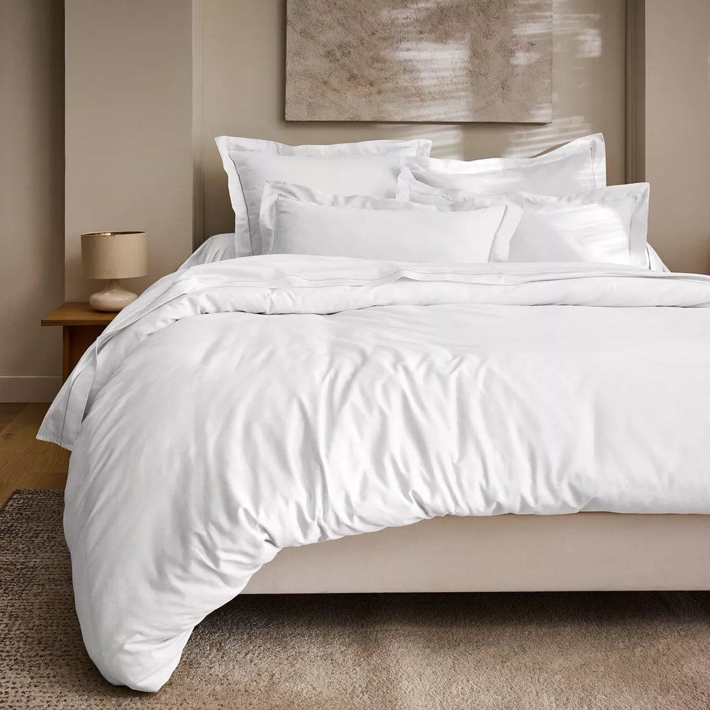 Taie d'oreiller "Prestige" Blanc Optique 100% Satin de coton 50 x 70 - Coton Pur