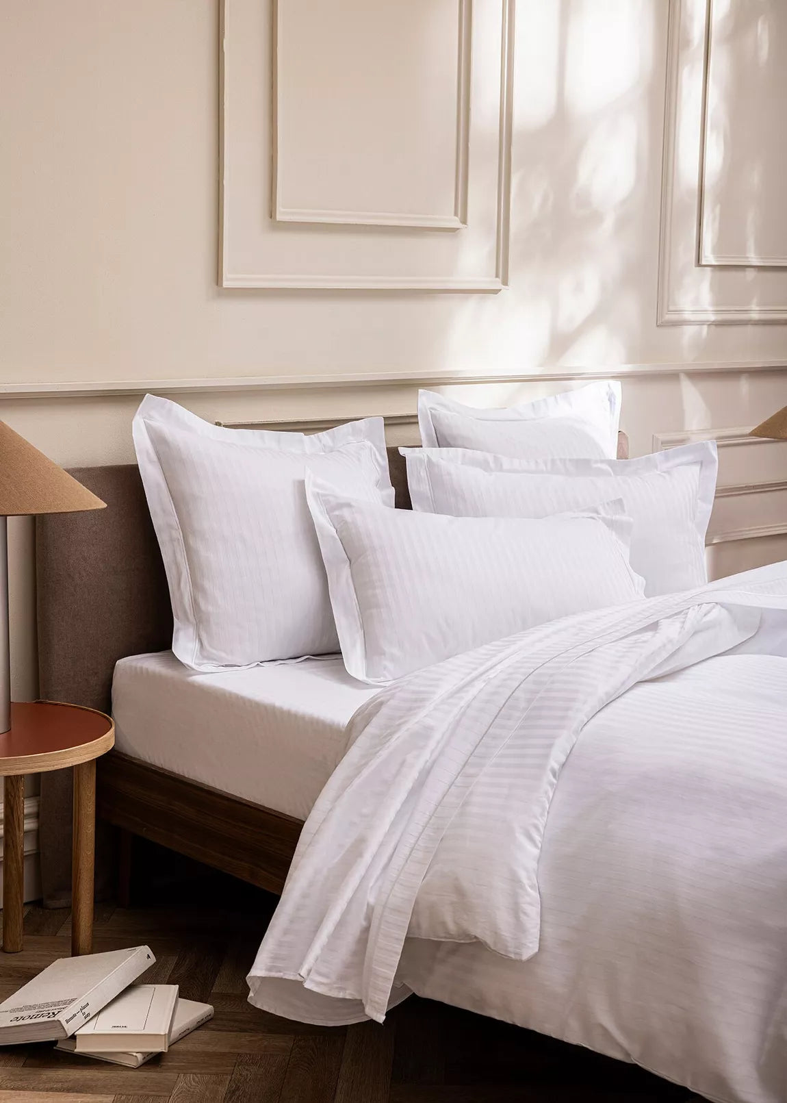 Housse de couette "Prestige" Fines Rayures"100% Satin de coton Peigné" - Coton pur