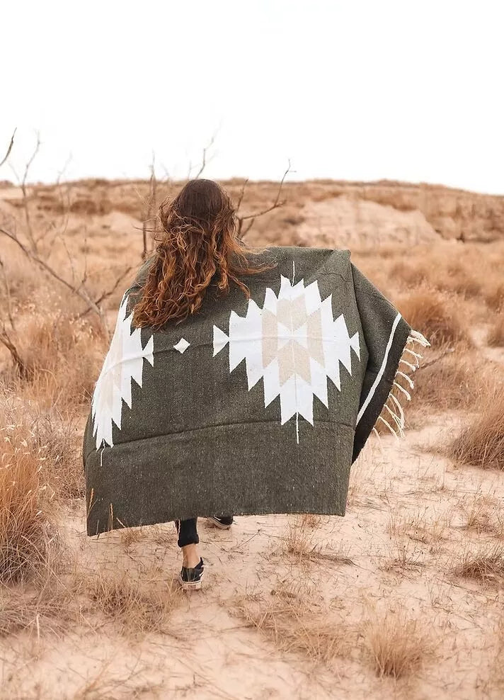 Couverture mexicaine Albuquerque - Kaki - THE WILD WHISPERS