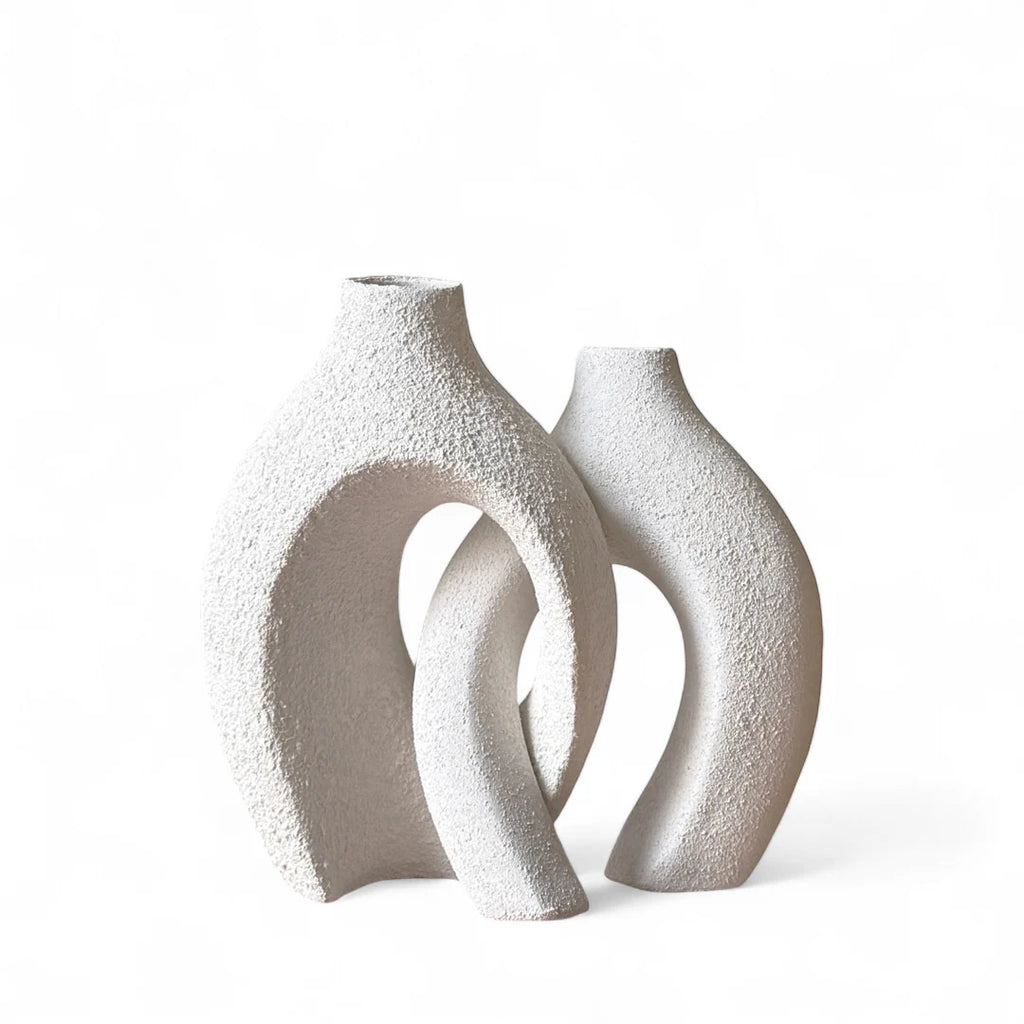 Le Duo de Vases Enlacés Philae - Blanc - MAISON MARMOL