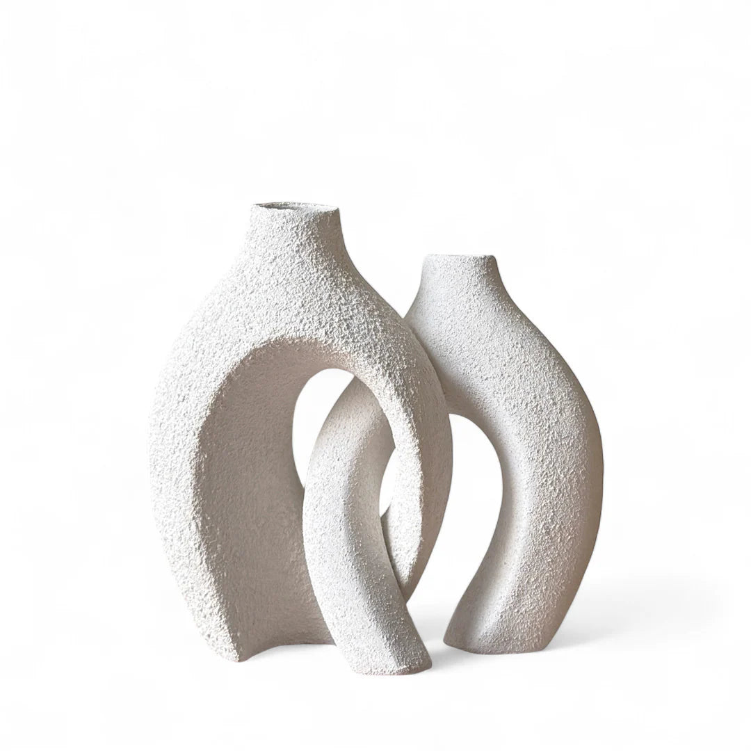 Le Duo de Vases Enlacés Philae - Blanc - MAISON MARMOL