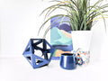 Petite lampe origami bleu marine - Leewalia