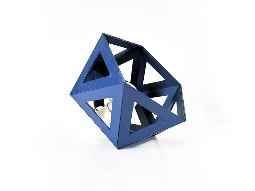 Petite lampe origami bleu marine - Leewalia