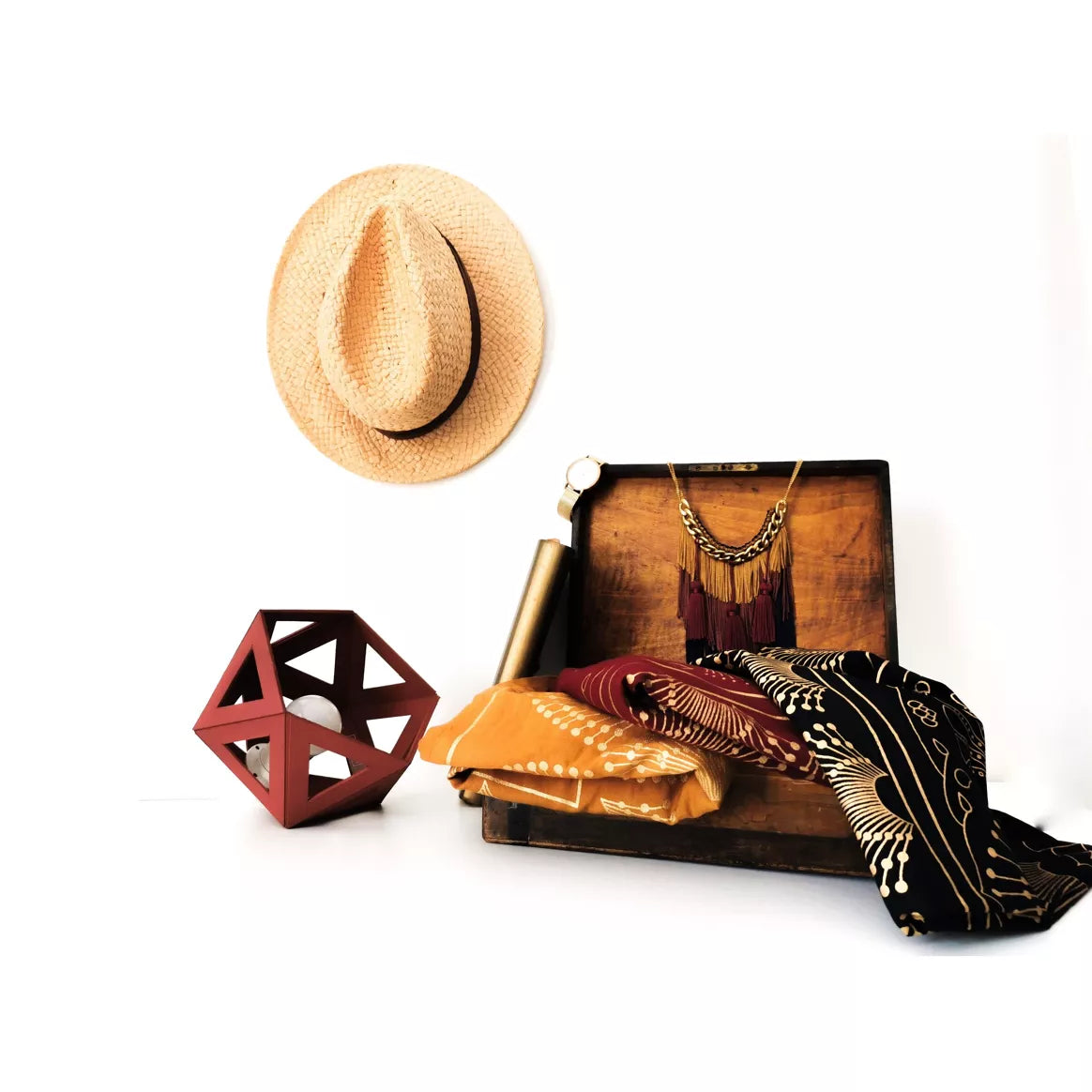 Petite lampe origami terracotta - Leewalia