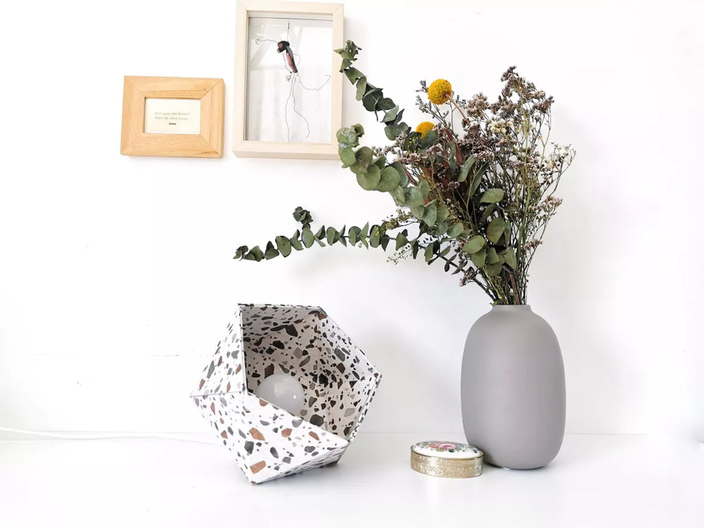 Petite lampe origami terrazzo - Leewalia