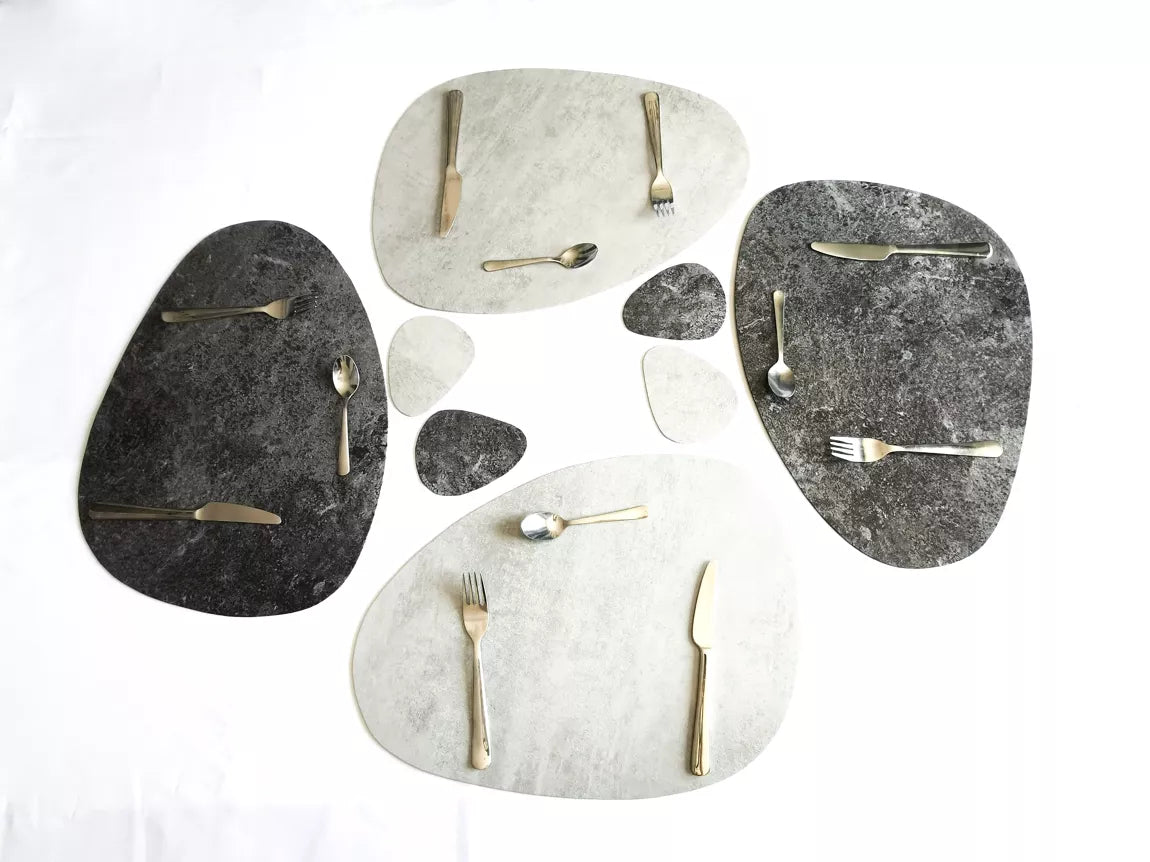 Sets de table PEBBLE aspect béton - Leewalia