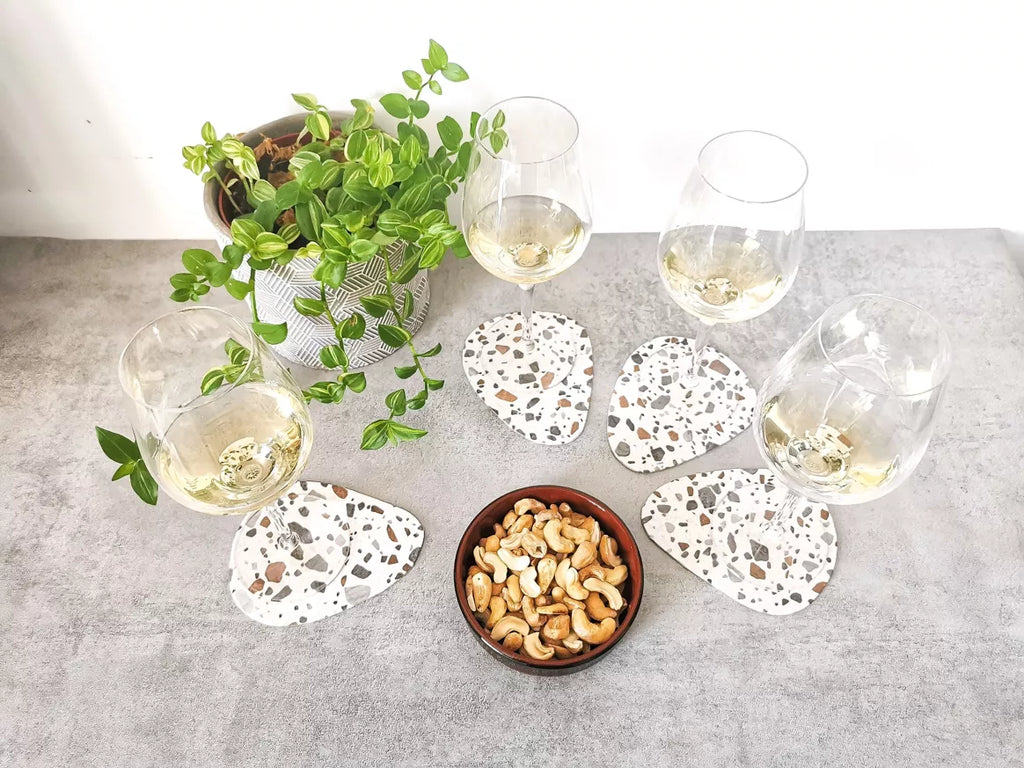 Sous-verres PEBBLE aspect Terrazzo (lot de 4) - Leewalia
