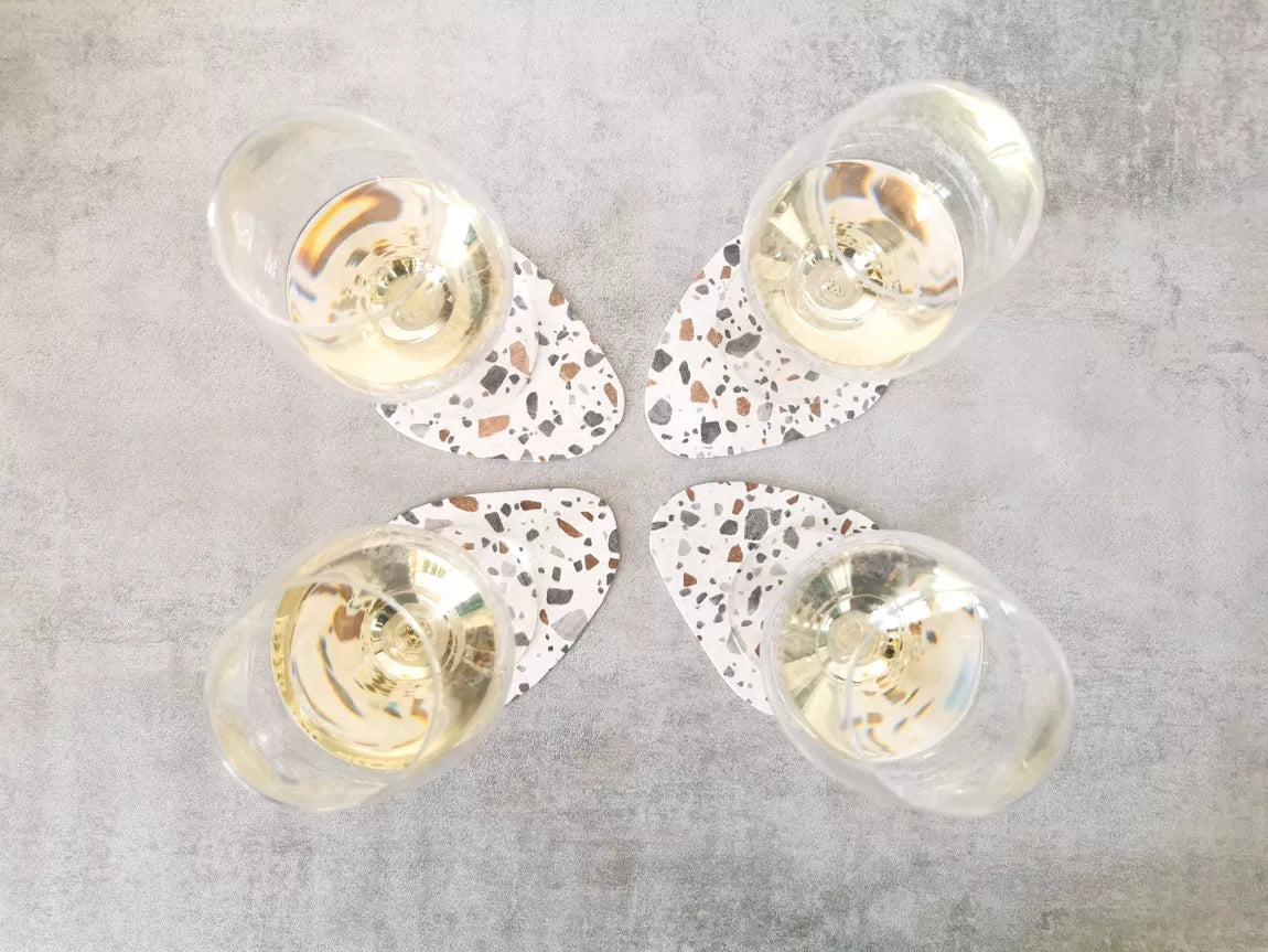 Sous-verres PEBBLE aspect Terrazzo (lot de 4) - Leewalia