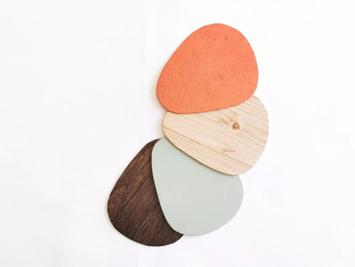 Sous-verres PEBBLE provençal (lot de 4) - Leewalia