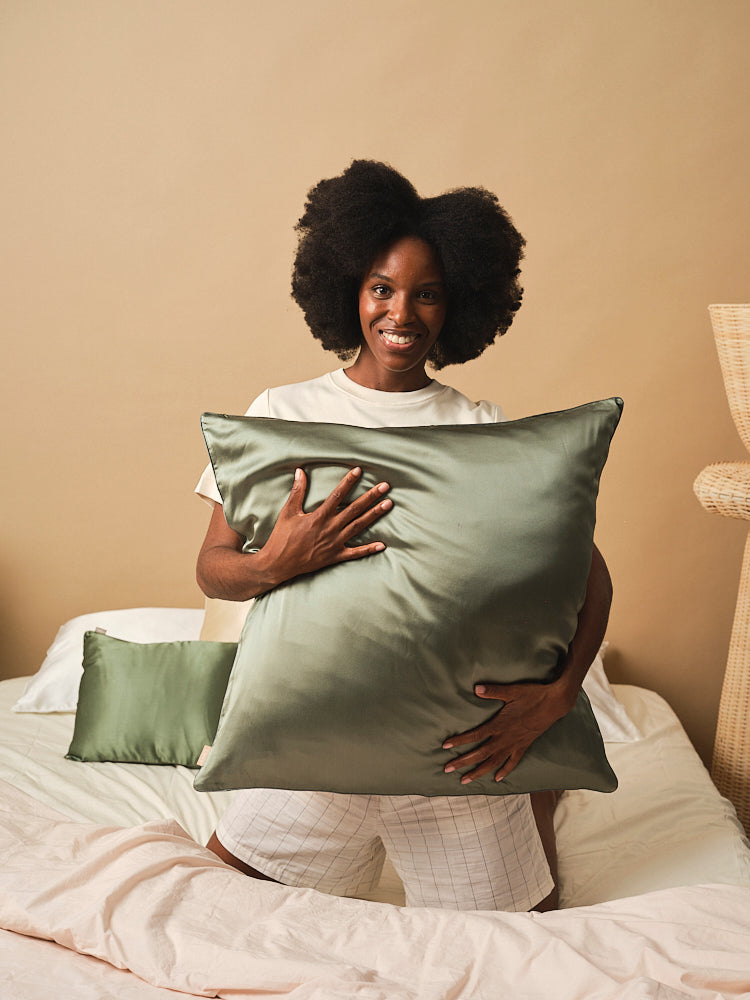 Taie d'Oreiller 100% Pure Soie de Mûrier - Vert sauge - Emily’s Pillow