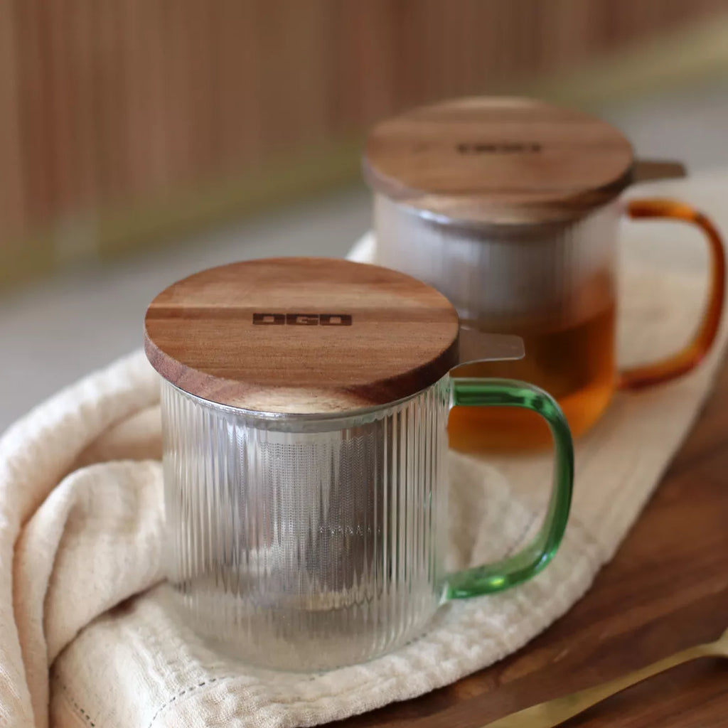 Tisanière petit modèle anse verte - OGO LIVING