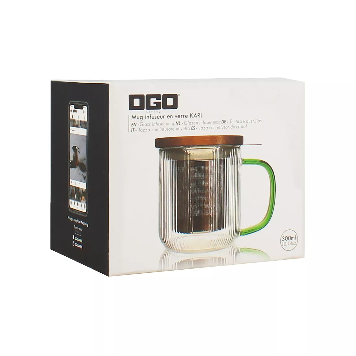 Tisanière petit modèle anse verte - OGO LIVING