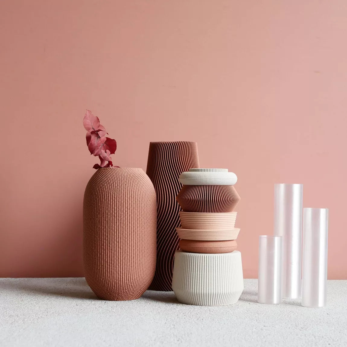 Vase ALMA rose poudré/ terracotta - MINIMUM DESIGN