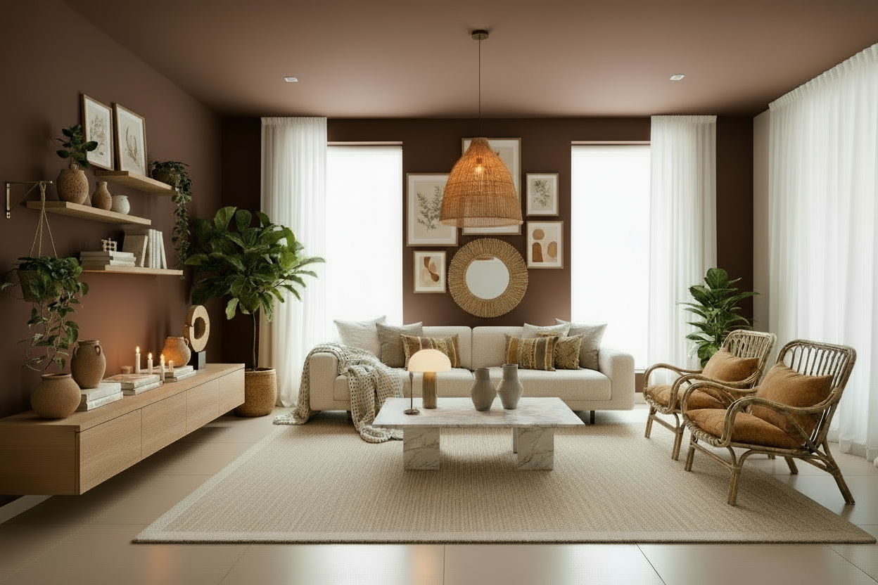 et des murs couleurs chocolat