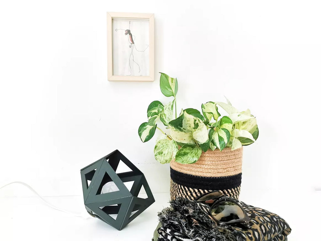Petite lampe origami vert forêt - Leewalia
